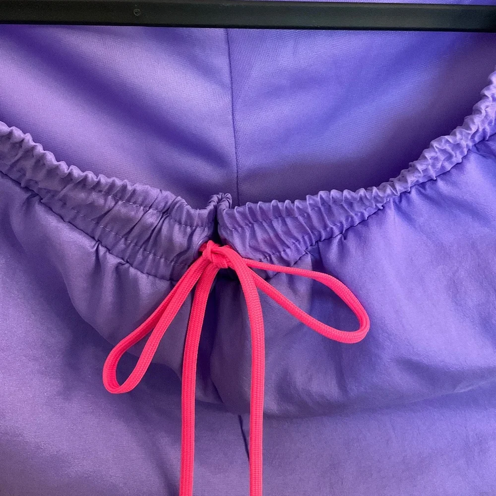 Retro 90’s vibe Puma sports pants in purple, pink, and black - size medium - Picture 5 of 7